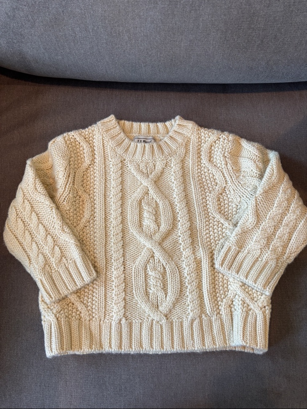 L.L. Bean Toddler Cream Cable Turtleneck Sweater